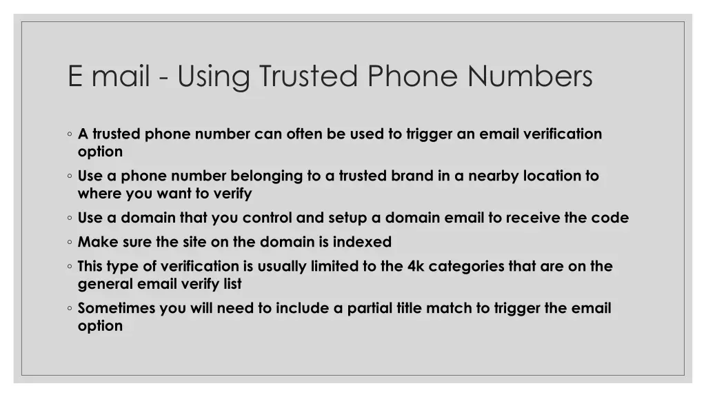 e mail using trusted phone numbers