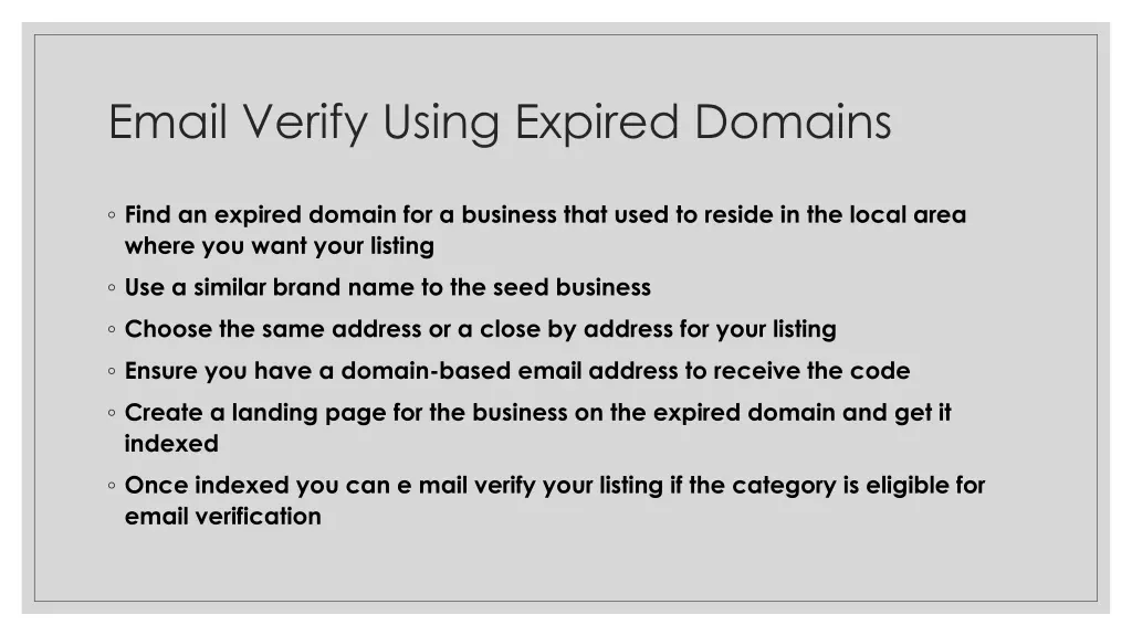 email verify using expired domains