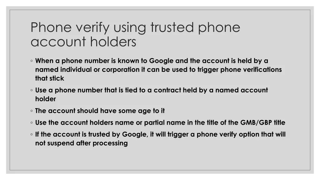 phone verify using trusted phone account holders