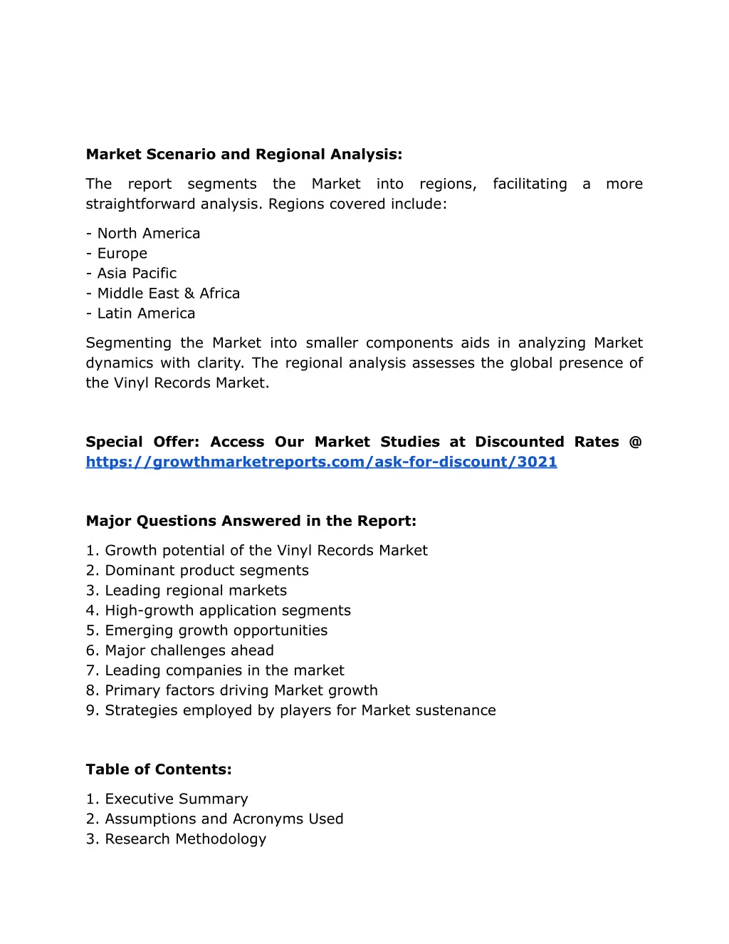 market scenario and regional analysis