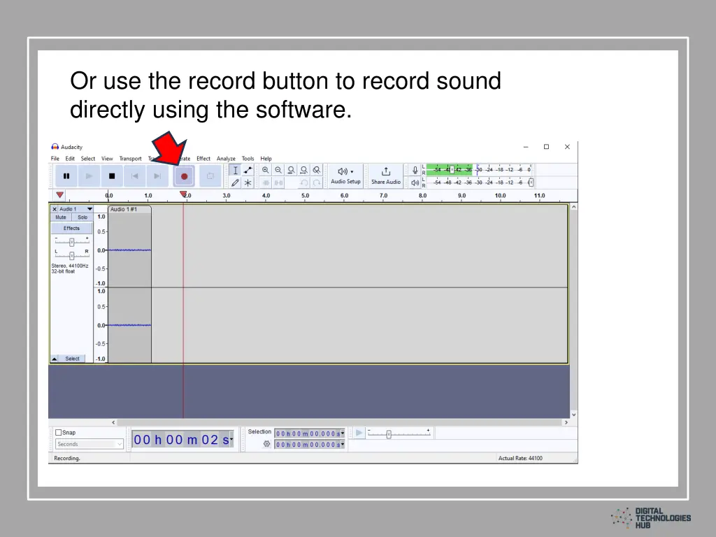 or use the record button to record sound directly