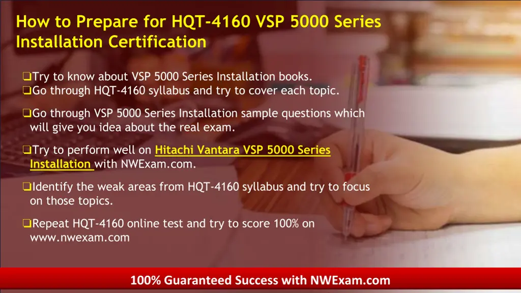 how to prepare for hqt 4160 vsp 5000 series