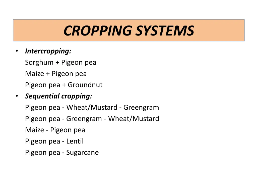 cropping systems