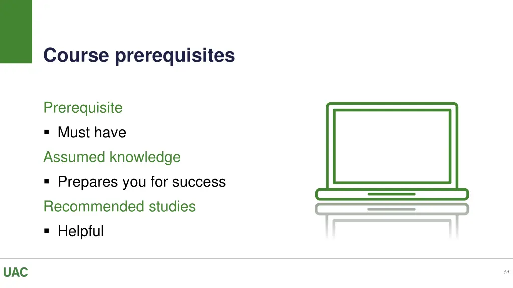 course prerequisites