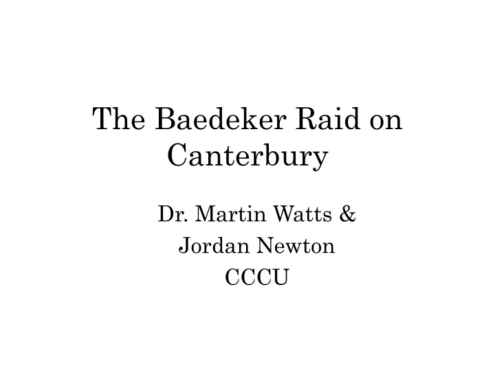 the baedeker raid on canterbury