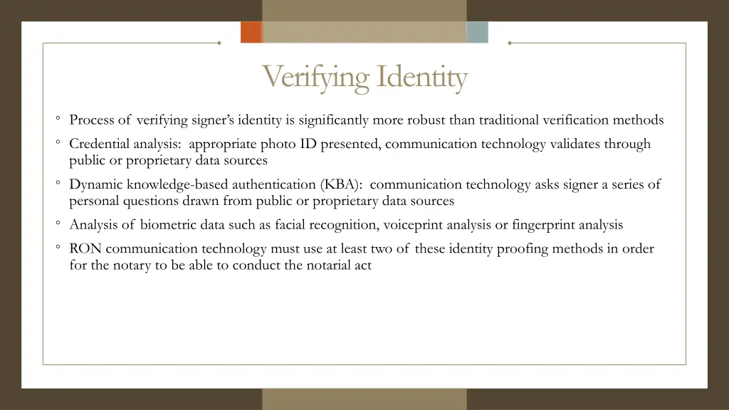 verifying identity