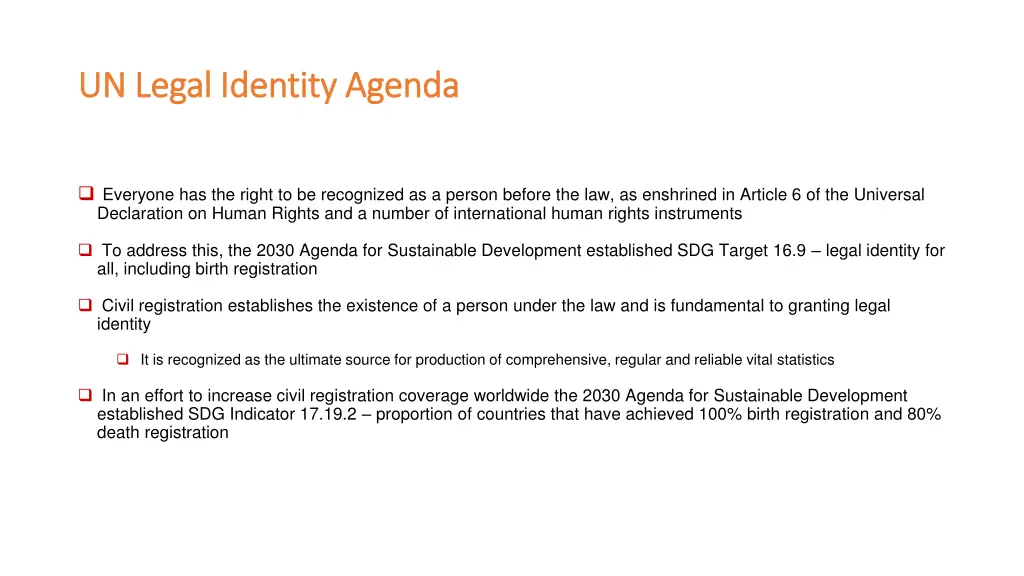 un legal identity agenda un legal identity agenda