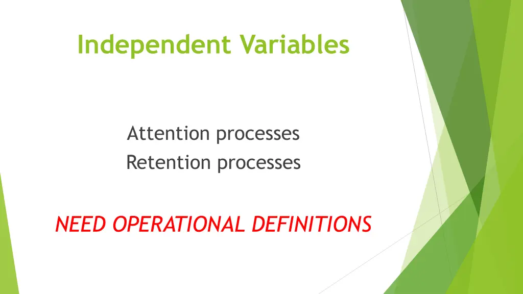 independent variables