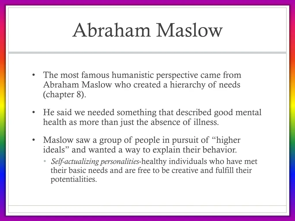 abraham maslow