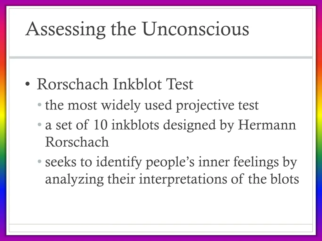 assessing the unconscious 1