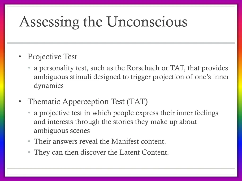 assessing the unconscious