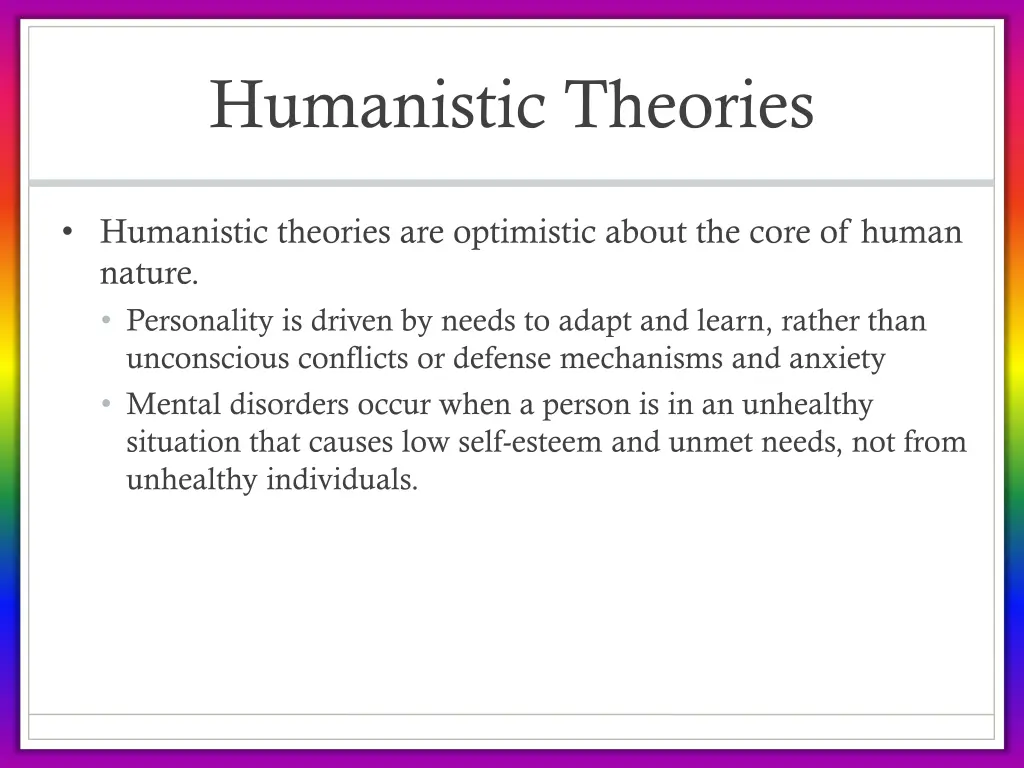 humanistic theories