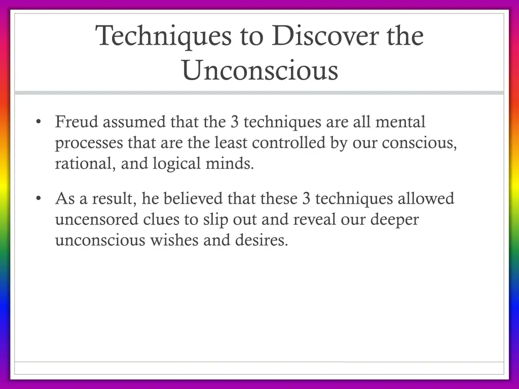 techniques to discover the unconscious 3