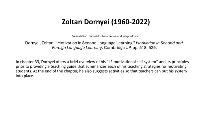 zoltan dornyei 1960 2022