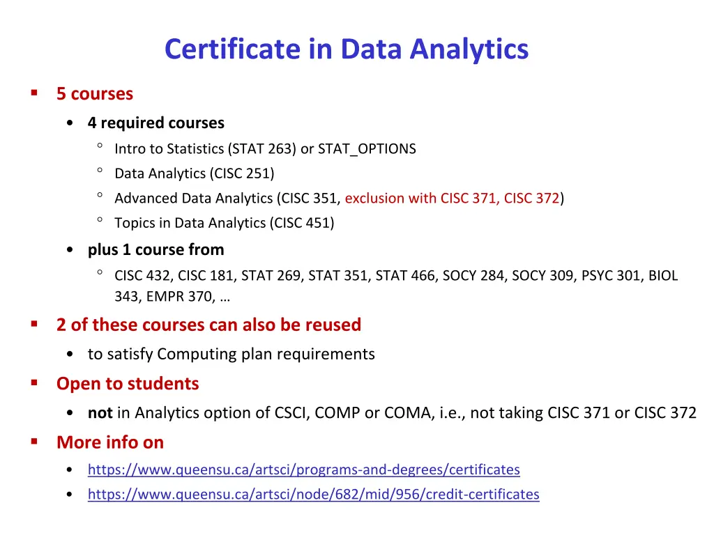 certificate in data analytics