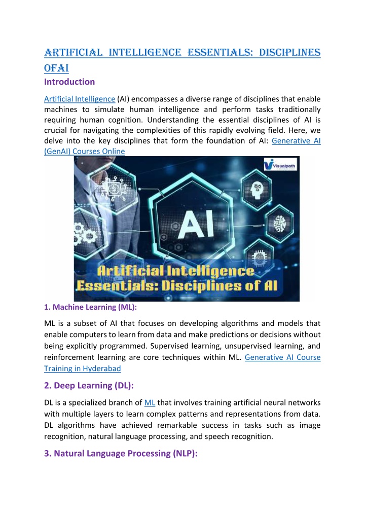 artificial intelligence essentials disciplines