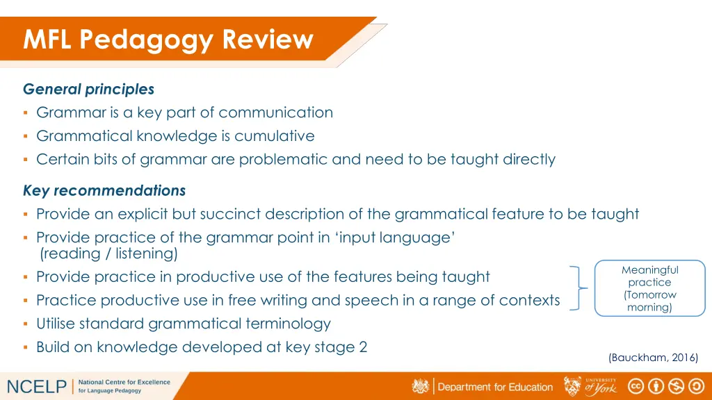 mfl pedagogy review