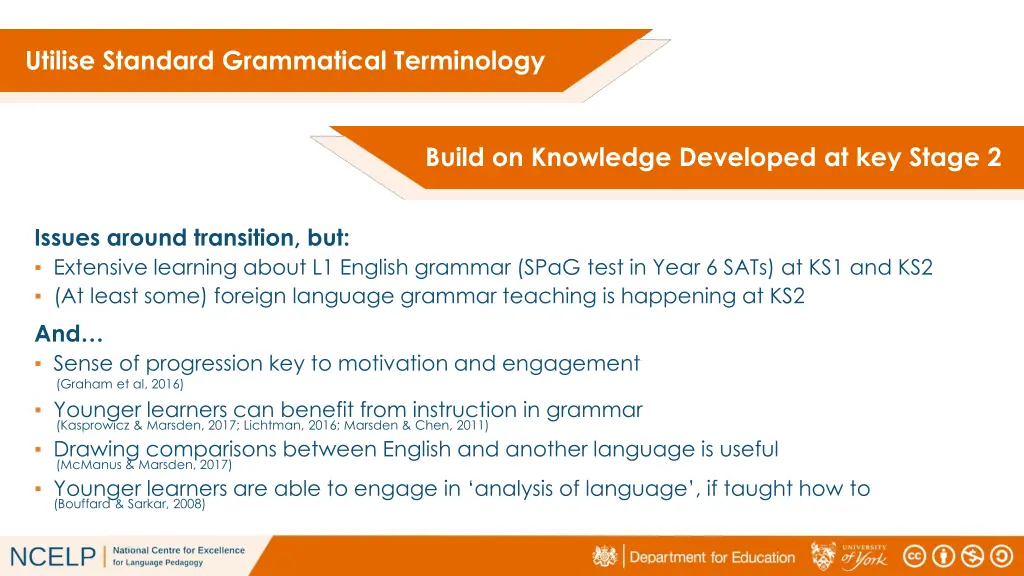 utilise standard grammatical terminology 1