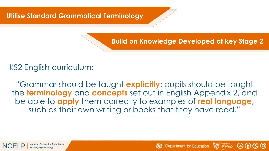 utilise standard grammatical terminology utilise