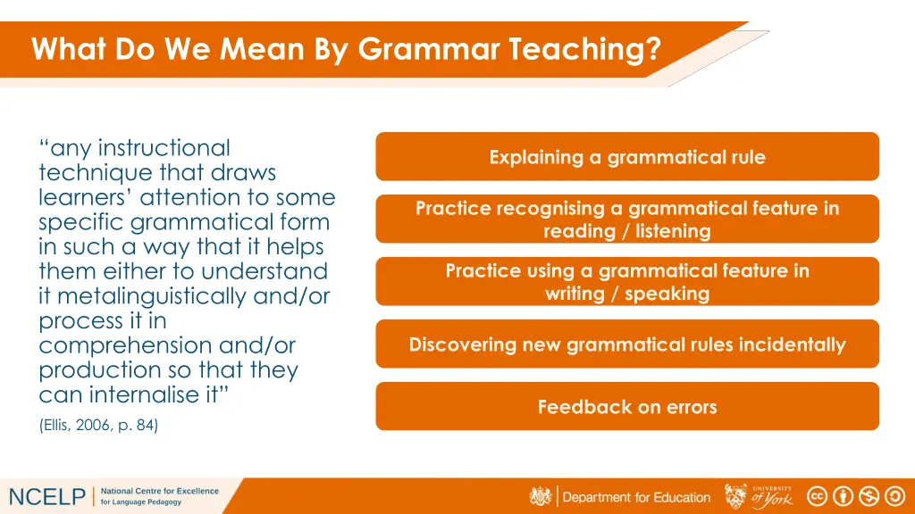 what do we mean by grammar teaching