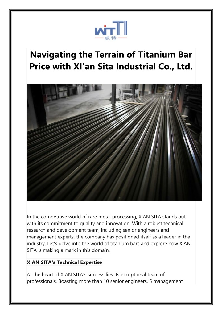 navigating the terrain of titanium bar price with