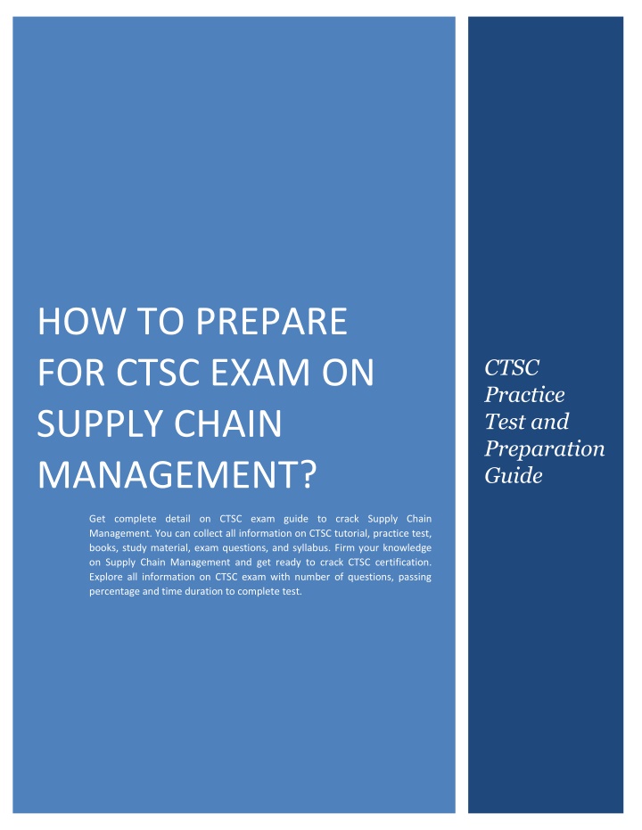 how to prepare for ctsc exam on supply chain