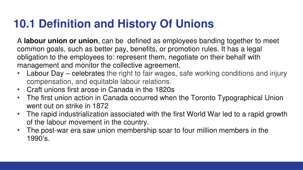 10 1 definition and history of unions