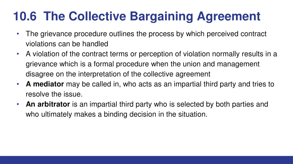 10 6 the collective bargaining agreement