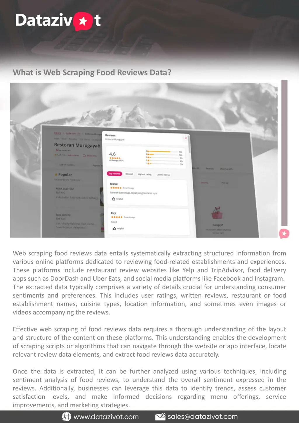 what is web scraping food reviews data