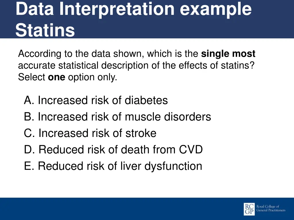 data interpretation example statins 1