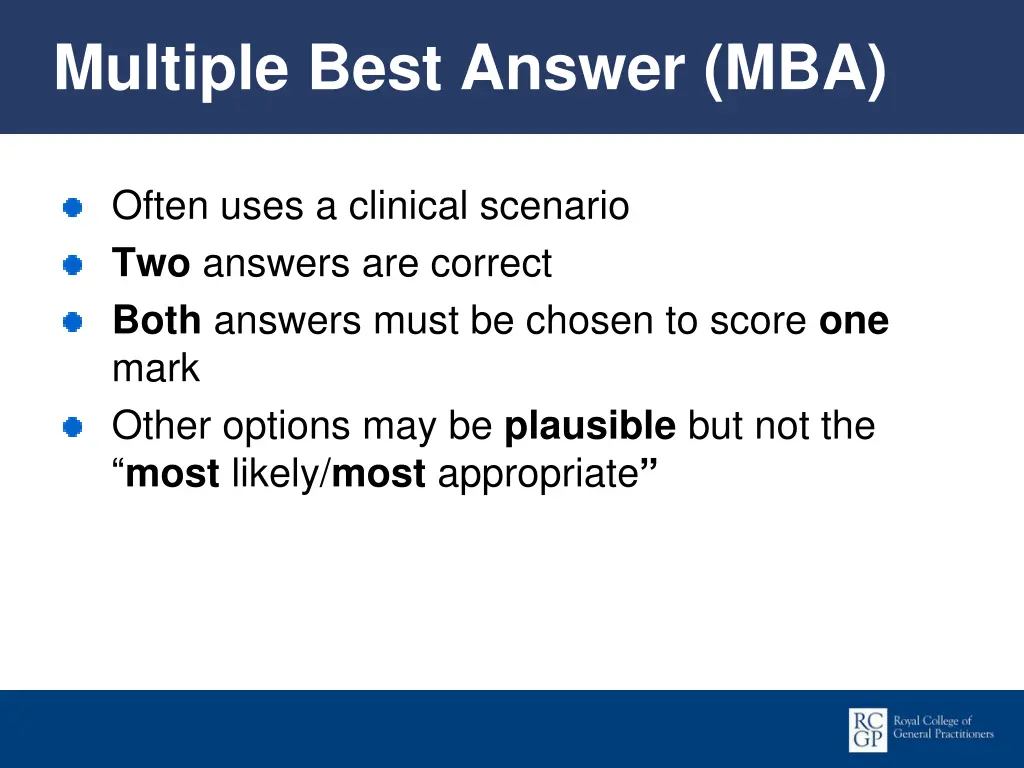 multiple best answer mba