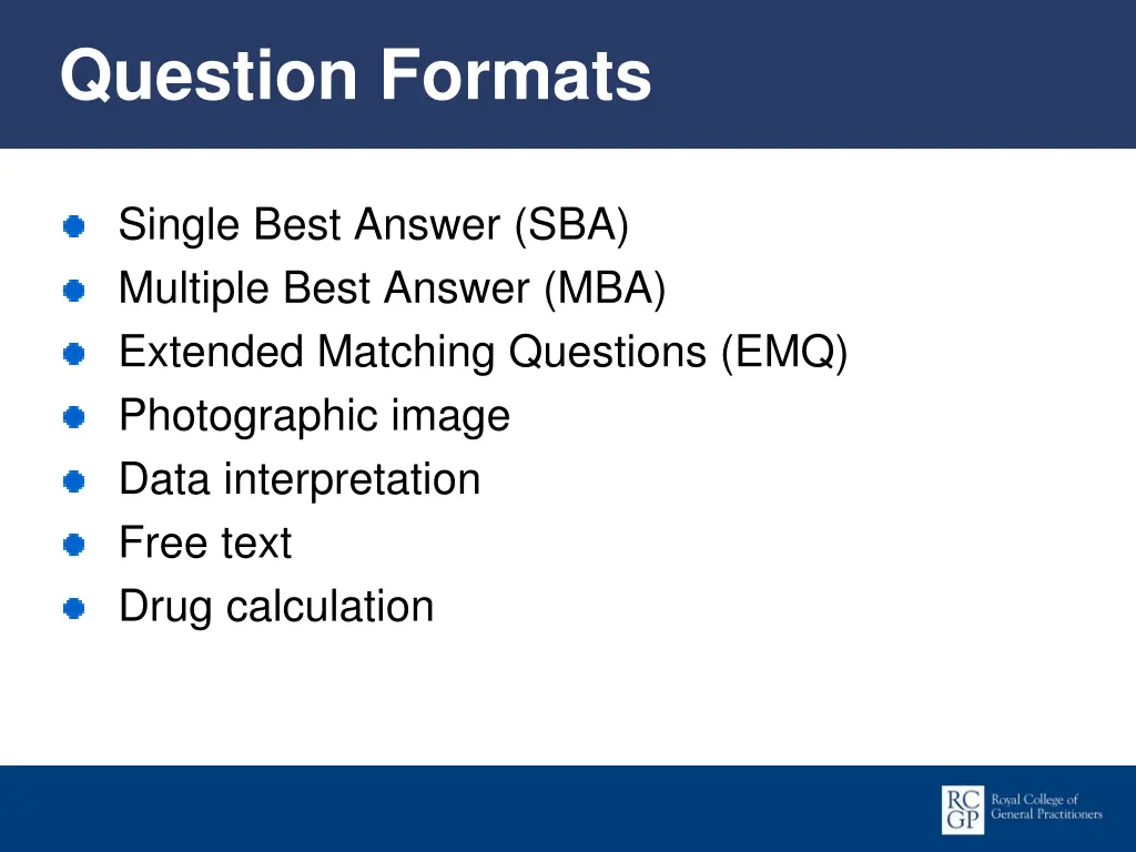 question formats