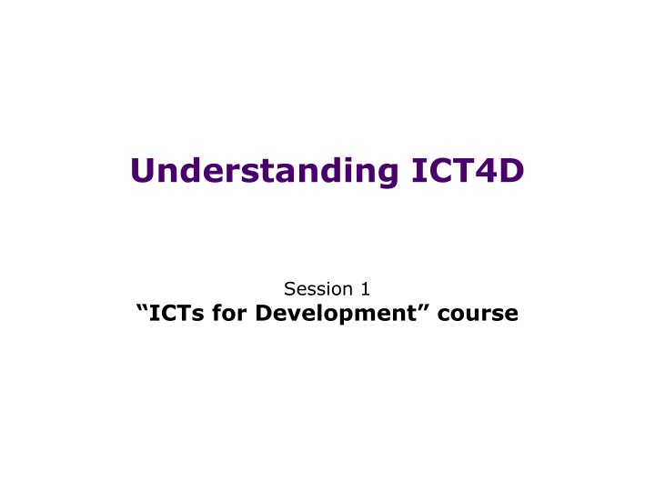 understanding ict4d