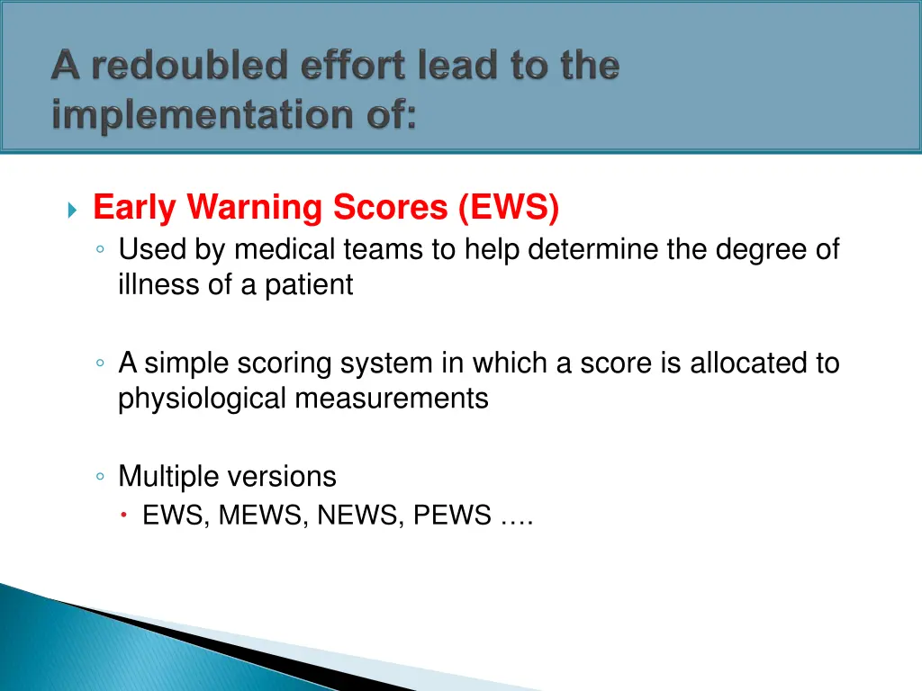 early warning scores ews used by medical teams