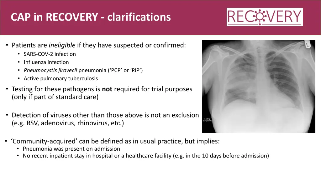 cap in recovery clarifications