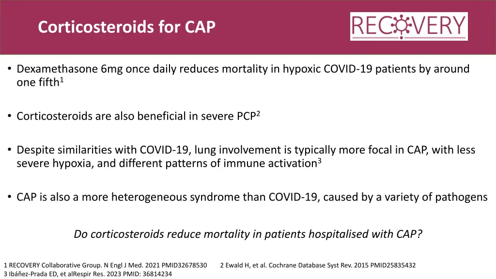 corticosteroids for cap