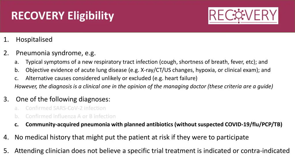 recovery eligibility