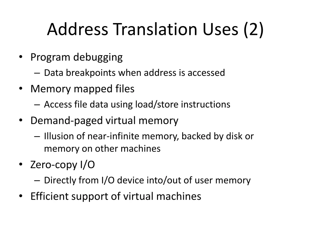 address translation uses 2