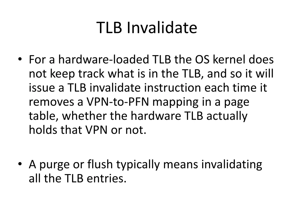 tlb invalidate