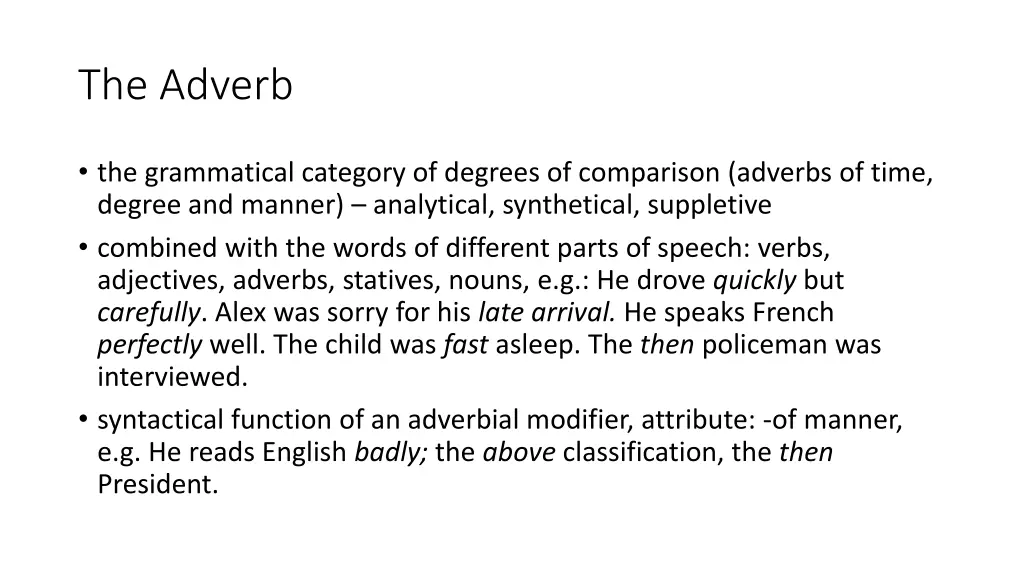 the adverb 1