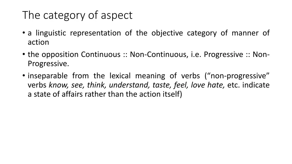 the category of aspect