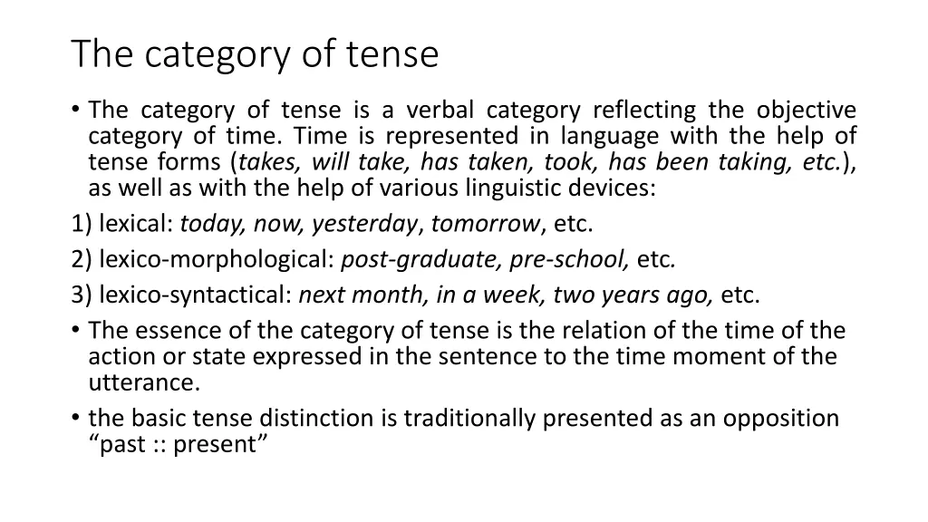 the category of tense