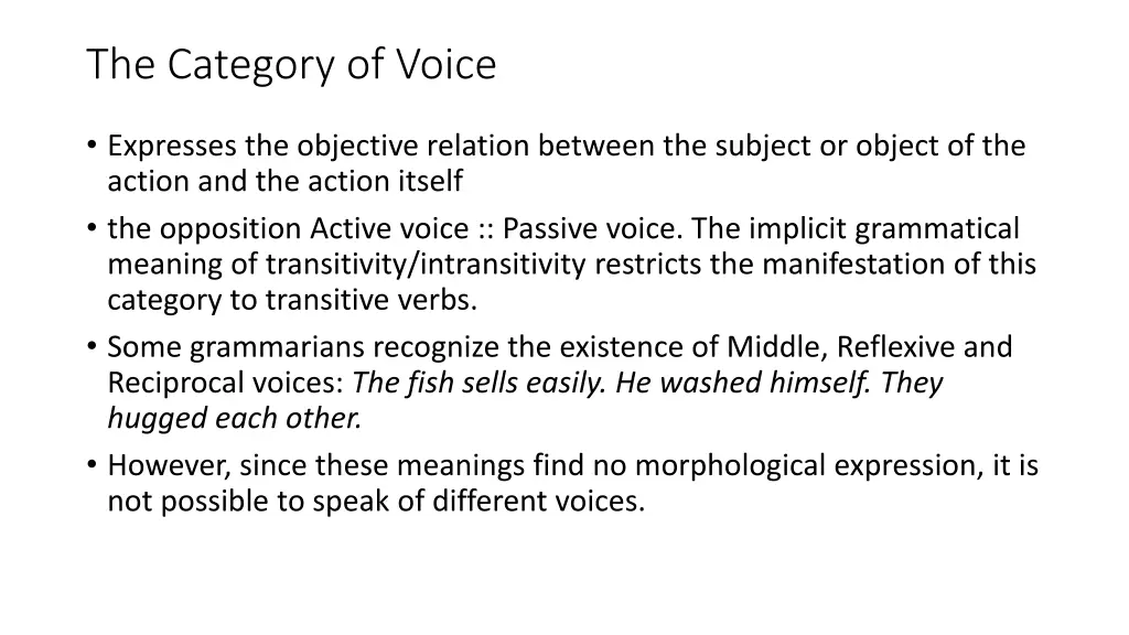 the category of voice