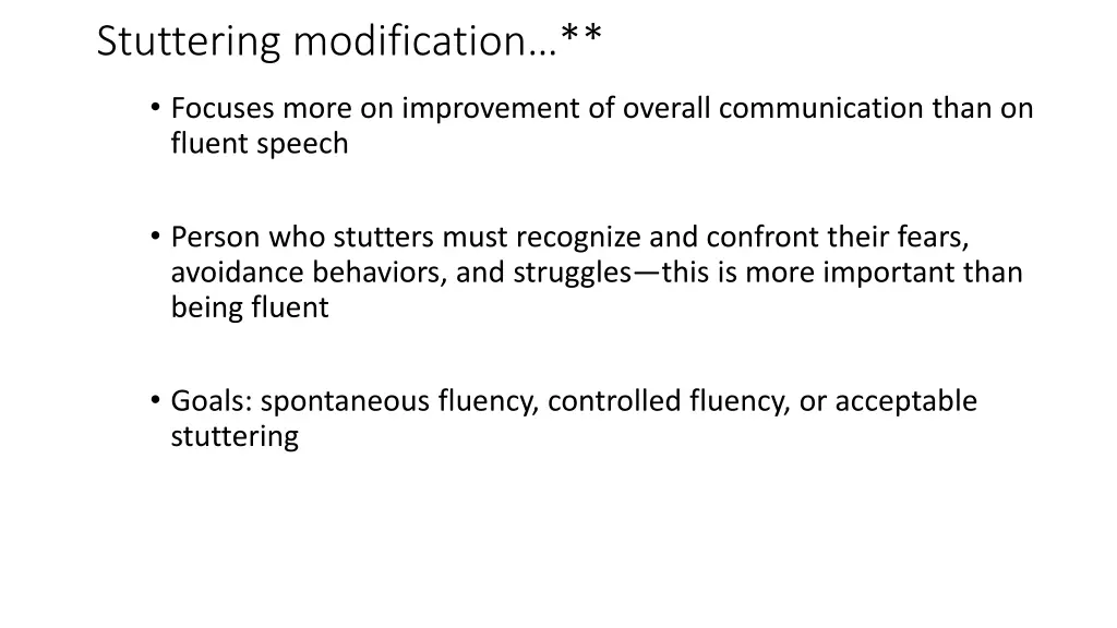 stuttering modification