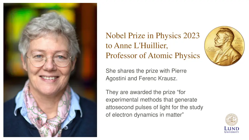 nobel prize in physics 2023 to anne l huillier