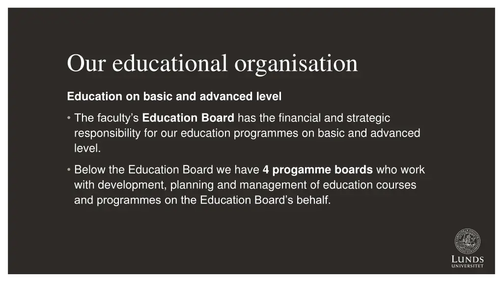 our educational organisation