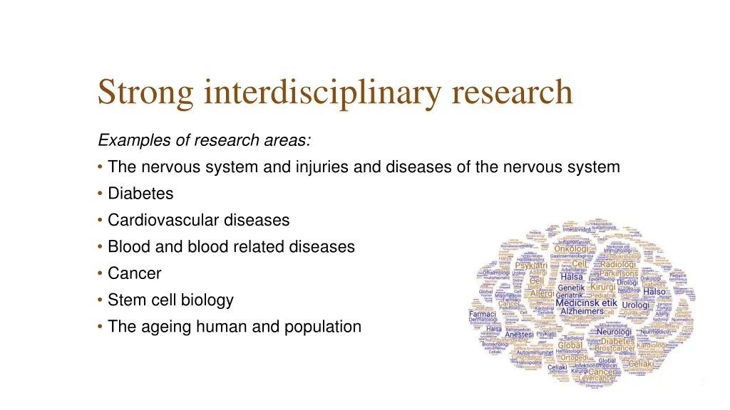 strong interdisciplinary research