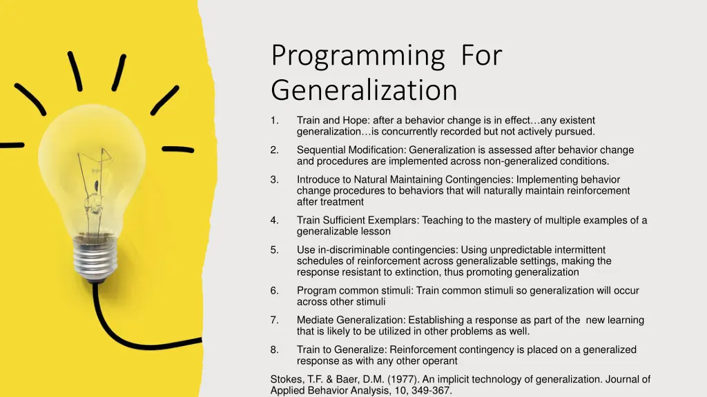 programming for generalization