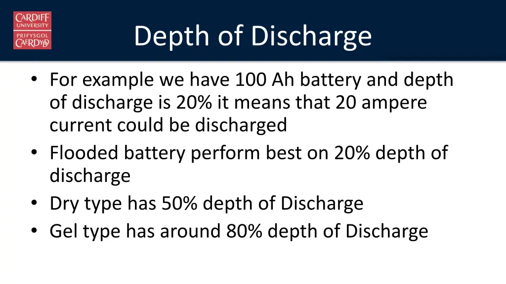 depth of discharge