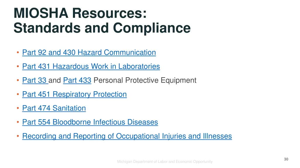 miosha resources standards and compliance